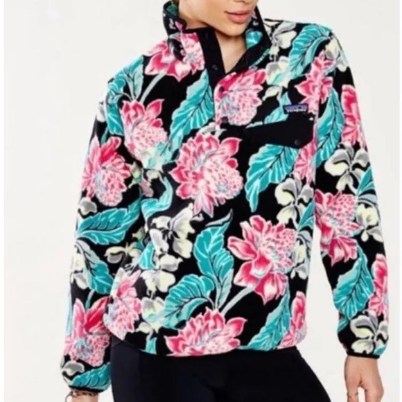 Patagonia Sweaters Patagonia Synchilla Snapt Fleece Pullover Manoa Floral Print Hawaiian